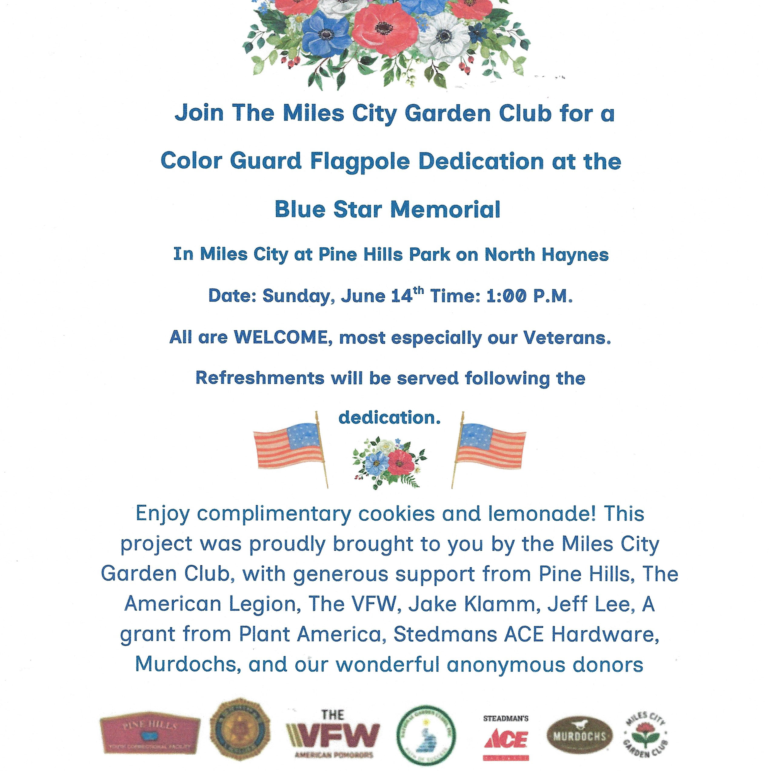Color Guard Flag Pole Dedication